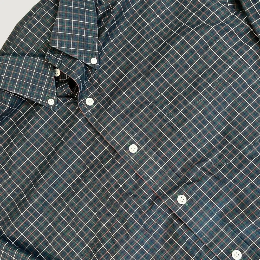 Lauren‎ Ralph Lauren Button Down Shirt Mens 16 34/35 Green Plaid Classic Fit